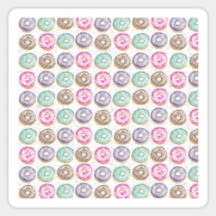 Watercolor Pastel Donuts with a marble texture background Sticker